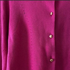 TRINA TURK Fuschia Button Down Cardigan, size M